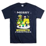 Merry Denver Nuggets Christmas Peanuts Characters And Snoopy Decorate Tree T Shirt 7