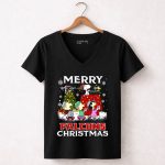 Merry Falcons Christmas Atlanta Snoopy 7 Womens V Neck
