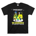 Merry Golden State Warriors Christmas Snoopy Charlie Brown Tree T Shirt 6