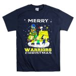 Merry Golden State Warriors Christmas Snoopy Charlie Brown Tree T Shirt 7