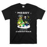 Merry Jets Christmas New York Snoopy Fans Peanuts Tree T Shirt 6