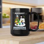 Merry Los Angeles Dodgers Christmas with Snoopy and Peanuts Holiday Scene 2 mug 1.jpg