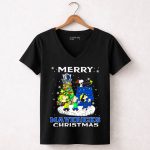 Merry Mavericks Christmas Dallas Snoopy Fans 7 Womens V Neck