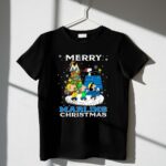 Merry Miami Marlins Christmas Featuring Peanuts Snoopy Woodstock Caroling 1 T Shirt 2.jpg