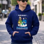 Merry Miami Marlins Christmas Featuring Peanuts Snoopy Woodstock Caroling 8 Hoodie 2.jpg