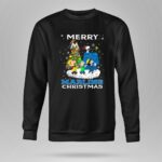 Merry Miami Marlins Christmas Featuring Peanuts Snoopy Woodstock Caroling 9 Sweatshirt 2.jpg