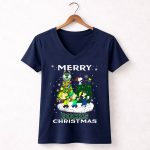 Merry Milwaukee Bucks Christmas Snoopy Fans Holiday 5 Womens V Neck