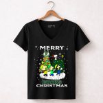 Merry Milwaukee Bucks Christmas Snoopy Fans Holiday 7 Womens V Neck