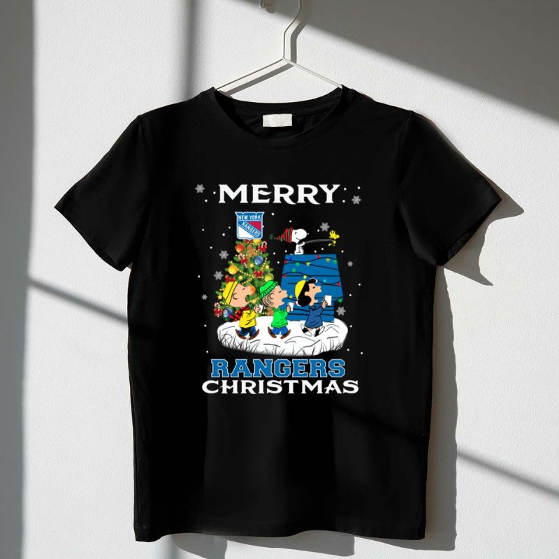 Merry New York Rangers Christmas With Snoopy And Friends Festive 1 T Shirt