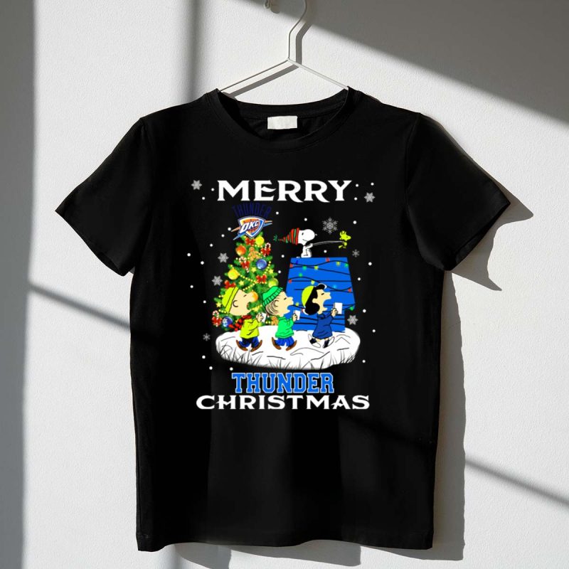 Merry Oklahoma City Thunder Christmas Peanuts Snoopy Choir 1 T Shirt