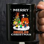 Merry Orioles Christmas Featuring Snoopy and Friends with Baltimore Logo and Festive Tree 3 mug.jpg