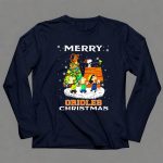 Merry Orioles Christmas Featuring Snoopy and Friends with Baltimore Logo and Festive Tree T Shirt 41