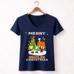 Merry Orioles Christmas Featuring Snoopy and Friends with Baltimore Logo and Festive Tree T Shirt 5