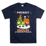 Merry Orioles Christmas Featuring Snoopy and Friends with Baltimore Logo and Festive Tree T Shirt 7