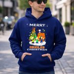 Merry Orioles Christmas Featuring Snoopy and Friends with Baltimore Logo and Festive Tree T Shirt 8