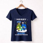 Merry Orlando Magic Christmas Snoopy And Friends Holiday Fun 5 Womens V Neck