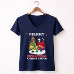 Merry Ottawa Senators Christmas Snoopy and Peanuts Holiday 5 Womens V Neck.jpg