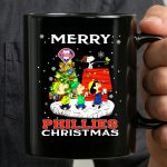 Merry Phillies Christmas Snoopy and Friends by Christmas Tree with Philadelphia Phillies 3 mug.jpg