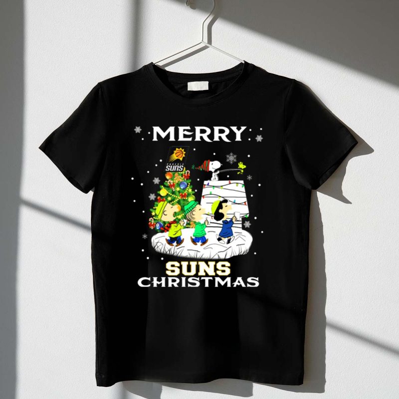 Merry Phoenix Suns Christmas Snoopy Peanuts Winter Scene 1 T Shirt