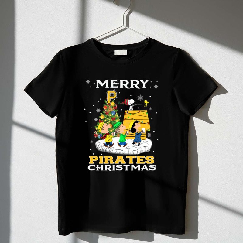 Merry Pittsburgh Pirates Christmas With Snoopy And Peanuts Characters 1 T Shirt.jpg