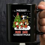 Merry Red Sox Christmas Tree With Snoopy And Friends 3 mug.jpg