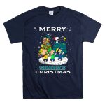 Merry San Jose Sharks Christmas with Snoopy and Friends Holiday T Shirt 7.jpg