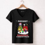 Merry Texas Rangers Christmas With Snoopy And Friends 7 Womens V Neck 1.jpg