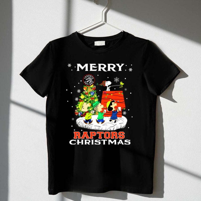 Merry Toronto Raptors Christmas Snoopy Woodstock Charlie Brown Lucy Linus 1 T Shirt