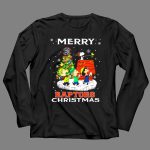 Merry Toronto Raptors Christmas Snoopy Woodstock Charlie Brown Lucy Linus 4 Long Sleeves