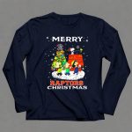 Merry Toronto Raptors Christmas Snoopy Woodstock Charlie Brown Lucy Linus 6 Long Sleeves