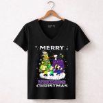 Merry Vikings Christmas With Snoopy And Friends 7 Womens V Neck
