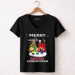 Merry Washington Capitals Christmas Snoopy Peanuts Carolers Holiday Celebration 7 Womens V Neck.jpg