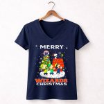 Merry Washington Wizards Christmas Snoopy Fans Christmas Tree Festive Celebration 5 Womens V Neck