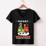 Merry Washington Wizards Christmas Snoopy Fans Christmas Tree Festive Celebration 7 Womens V Neck