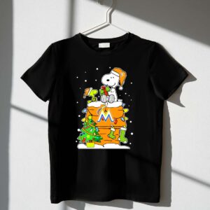 Miami Marlins Snoopy Christmas Holiday Scene with Gifts and Tree 1 T Shirt.jpg
