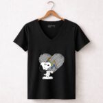 Miami Marlins Snoopy Heart Design with Classic Peanuts 7 Womens V Neck.jpg