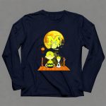 Michigan Wolverines Halloween Moon Charlie Snoopy Pumpkin Moonlit Shadows 6 Long Sleeves.jpg