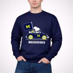 Michigan Wolverines Snoopy Driving with Flag 3 Sweatshirt.jpg