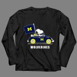 Michigan Wolverines Snoopy Driving with Flag 4 Long Sleeves.jpg