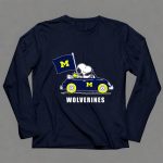 Michigan Wolverines Snoopy Driving with Flag 6 Long Sleeves.jpg