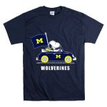 Michigan Wolverines Snoopy Driving with Flag T Shirt 7.jpg