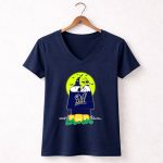 Milwaukee Brewers Snoopy Halloween Peanuts Moon Pumpkins Bats House 5 Womens V Neck 2.jpg
