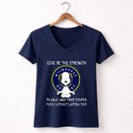 Milwaukee Brewers Snoopy Meditation Give Me the Strength to Walk Away from Stupid People 5 Womens V Neck 2.jpg