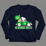 Milwaukee Bucks Snoopy Driving Car with Basketball and Team Flag 6 Long Sleeves