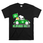 Milwaukee Bucks Snoopy Driving Car with Basketball and Team Flag T Shirt 6