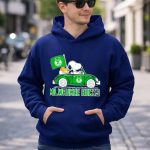 Milwaukee Bucks Snoopy Driving Car with Basketball and Team Flag T Shirt 8