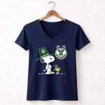 Milwaukee Bucks Snoopy Woodstock Pilgrim Hats 5 Womens V Neck
