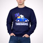 Minnesota Timberwolves Snoopy Dog Driving Blue Car Holding Basketball Flag 3 Sweatshirt