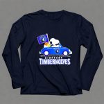 Minnesota Timberwolves Snoopy Dog Driving Blue Car Holding Basketball Flag 6 Long Sleeves