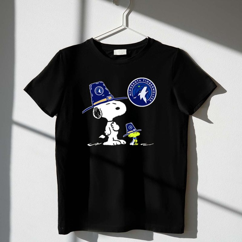 Minnesota Timberwolves Snoopy And Woodstock Pilgrim Hat Basketball 1 T Shirt